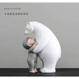童趣擺飾 - y16521 立體雕塑.擺飾 立體擺飾系列 動物、人物系列 / 北極熊擁抱.牽手萌娃擺件.創意家居擺設.房間書房裝飾品.禮物